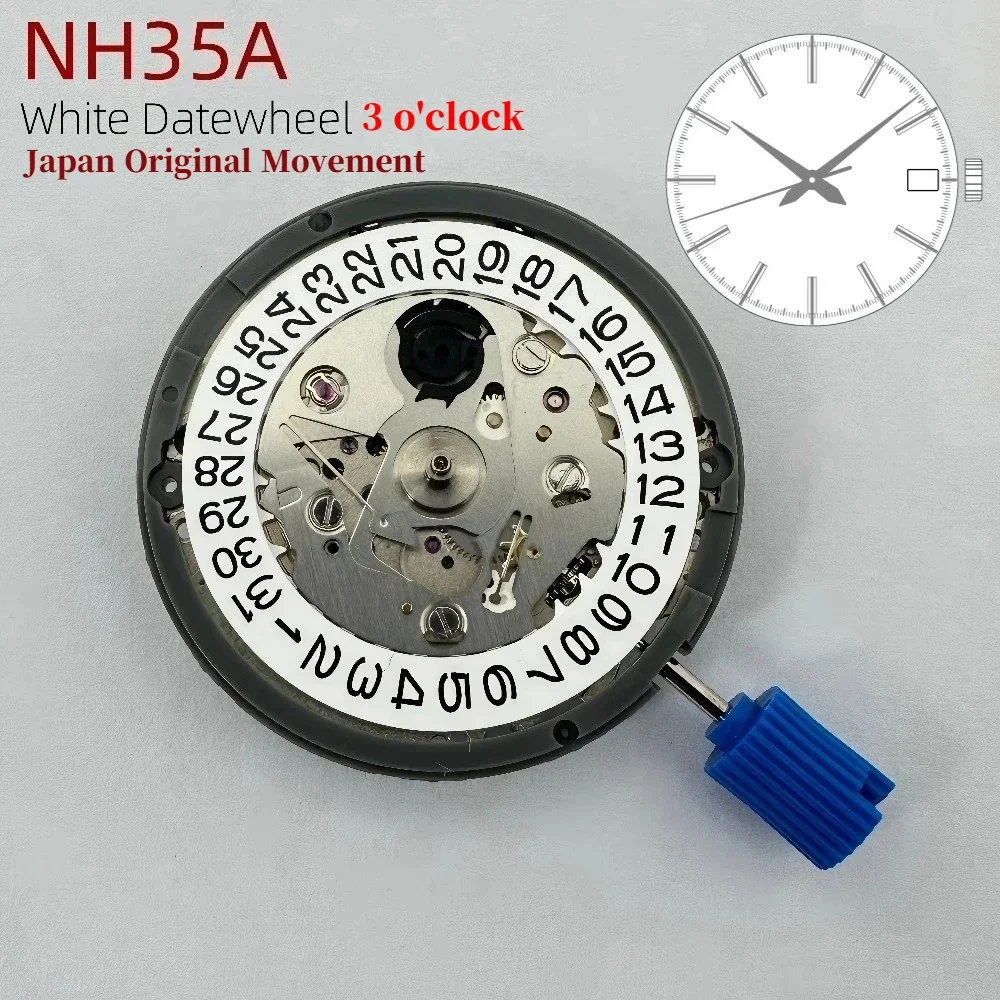 NH35 Automatic Mechanical Movement High Accuracy 24 Jewels Mod Watch Replacement NH35A Date At 3:00