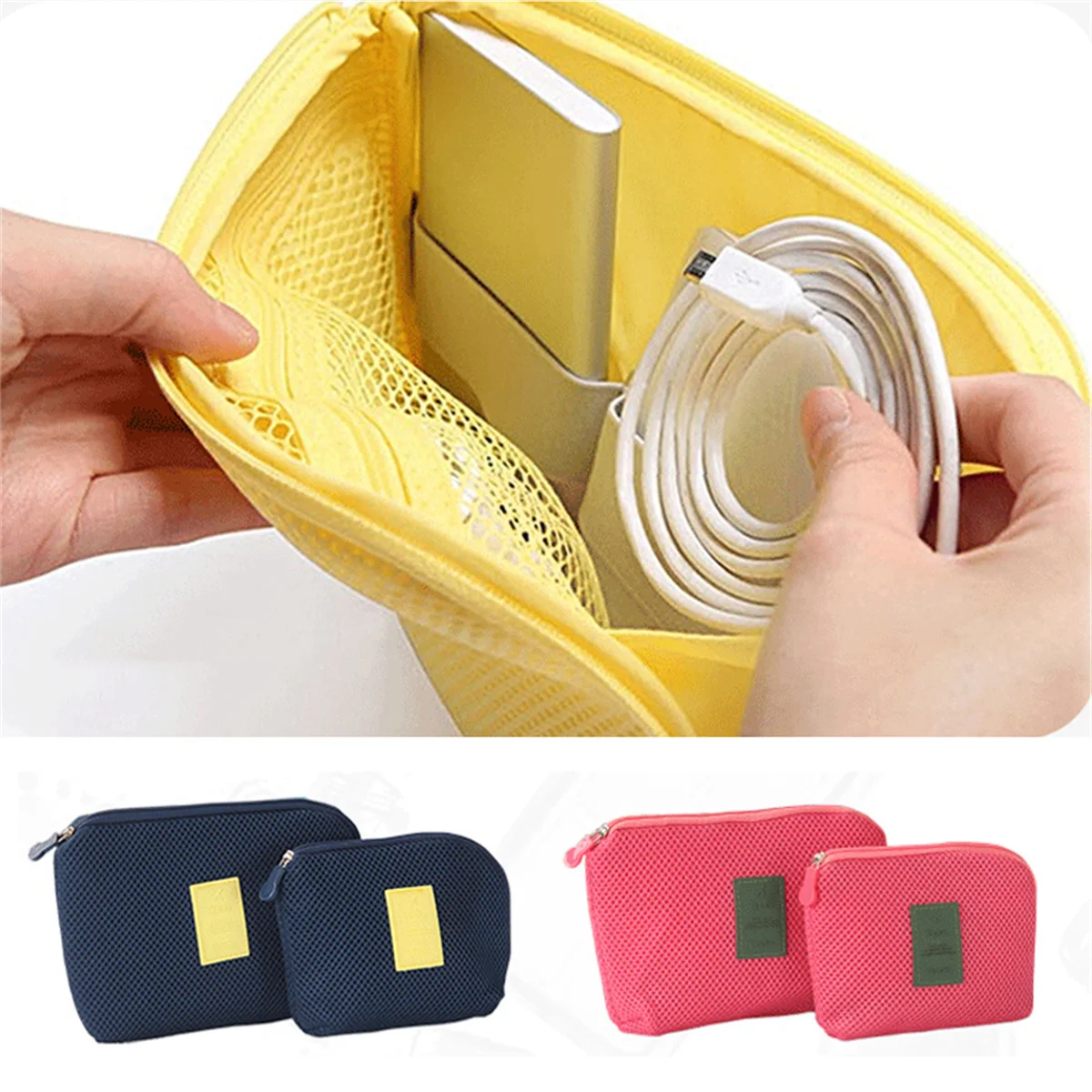 

Bag Insert Organizer Travel Accessories Storage Bag Portable Data Cable Storage BagHeadphone Cable Charger Organizer Travel Bag