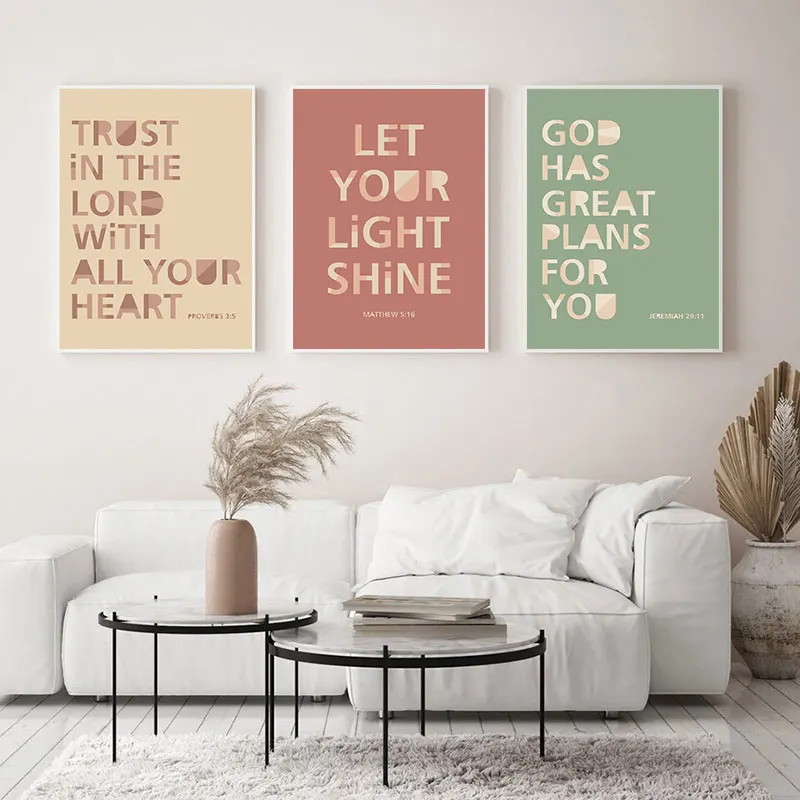 Encouraged Style Bible Quotes Canvas Art Poster Prints Modern Wall Decorative Picture for Home Living Room Bedroom