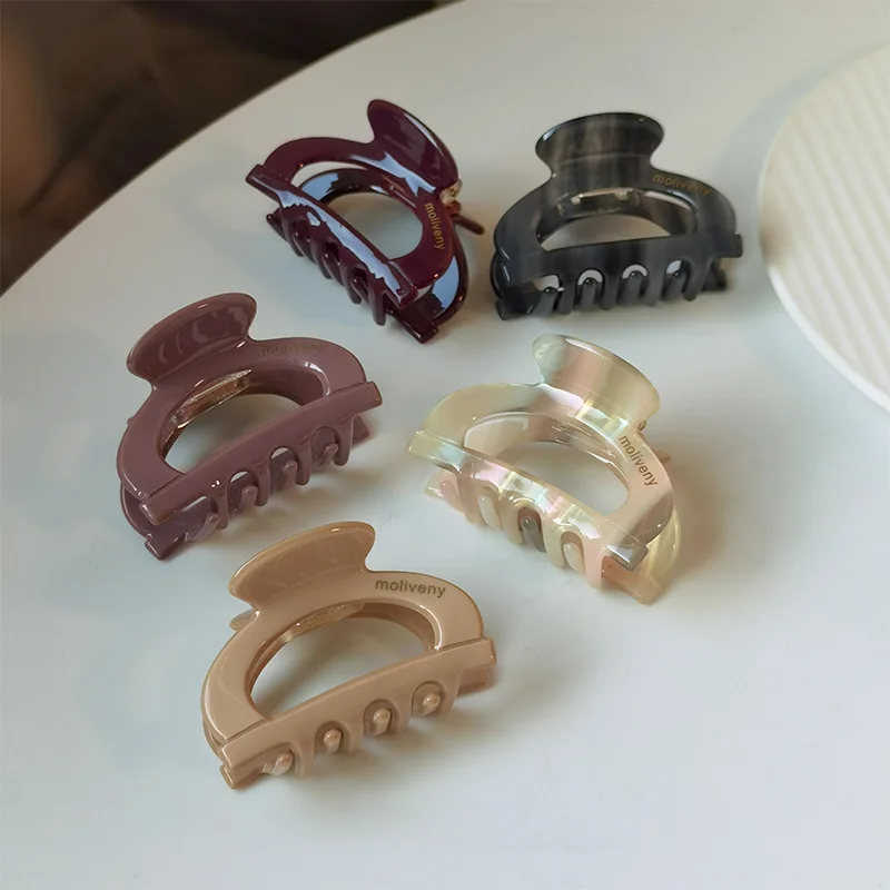 Women Clamps Acetate Hair Clip Irregular Hair Claw Simple Cool Girls Hair Claw Clips Small Size Hairpin Fashion Hair Accessories