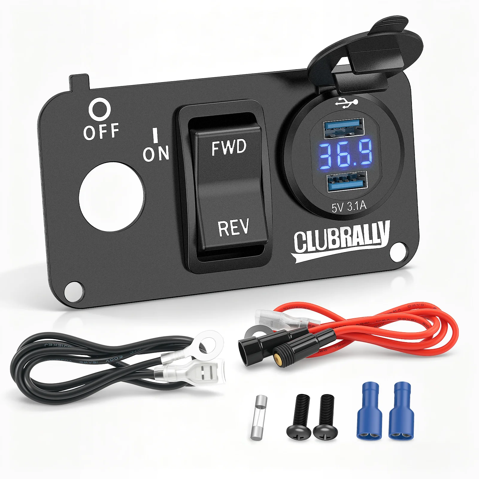 Wózek golfowy EZGO przełącznik kluczykowy Panel konsoli z DC 9V-48V 3.1A ładowarka z podwójnym portem USB gniazda i przełącznik F/R pasuje do EZGO TXT & medalista PDS