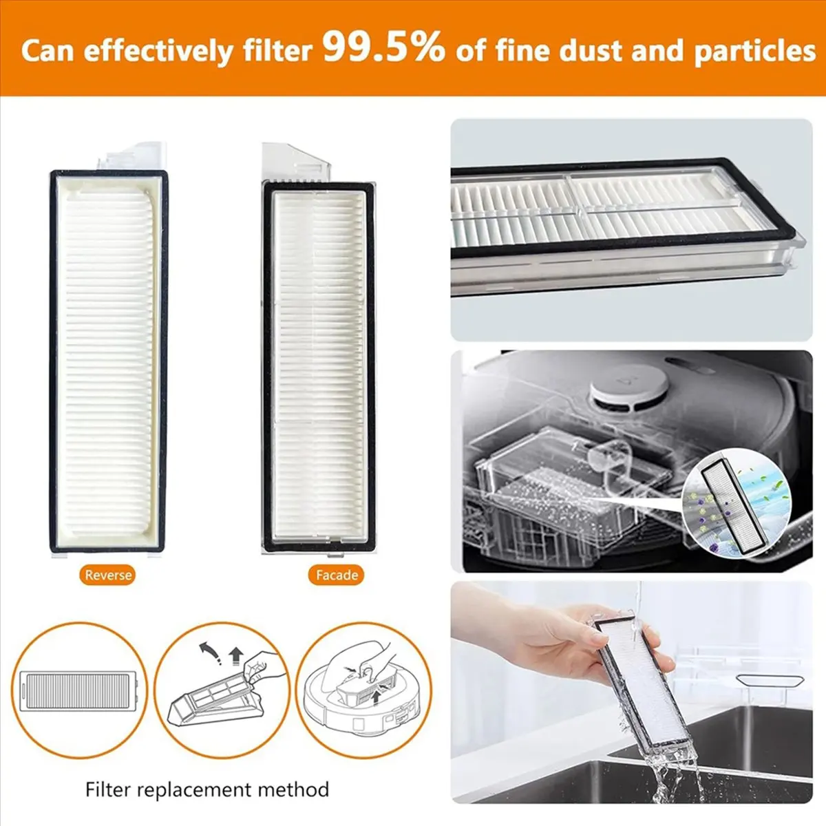 

Комплект из 2 запасных частей A67I для Roborock S8 MaxV Ultra / S8 Max Ultra: основная и боковые щетки, HEPA-фильтр, салфетка для влажной уборки, мешок для сбора пыли