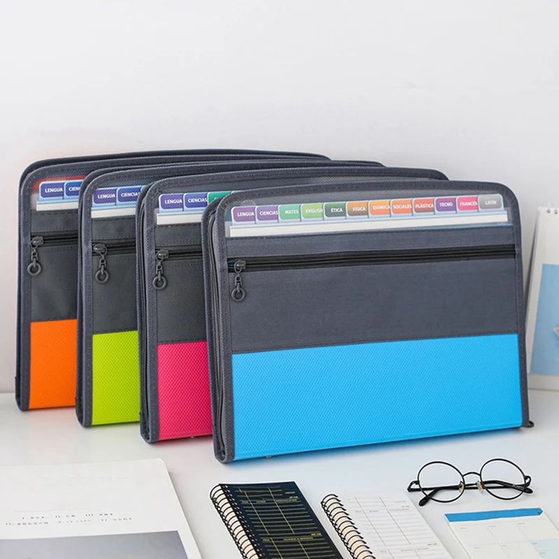 5 Pcs Expanding File Folder Candy Color File Storage Bag A4 Multi-Layer Organ Bag Stationery Storage For Office School