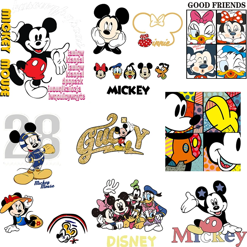 

Heat Transfer Stickers DIY Cartoon Patch Mickey Decals Men's And Women's T-Shirts Hat Backpacks Cute Print