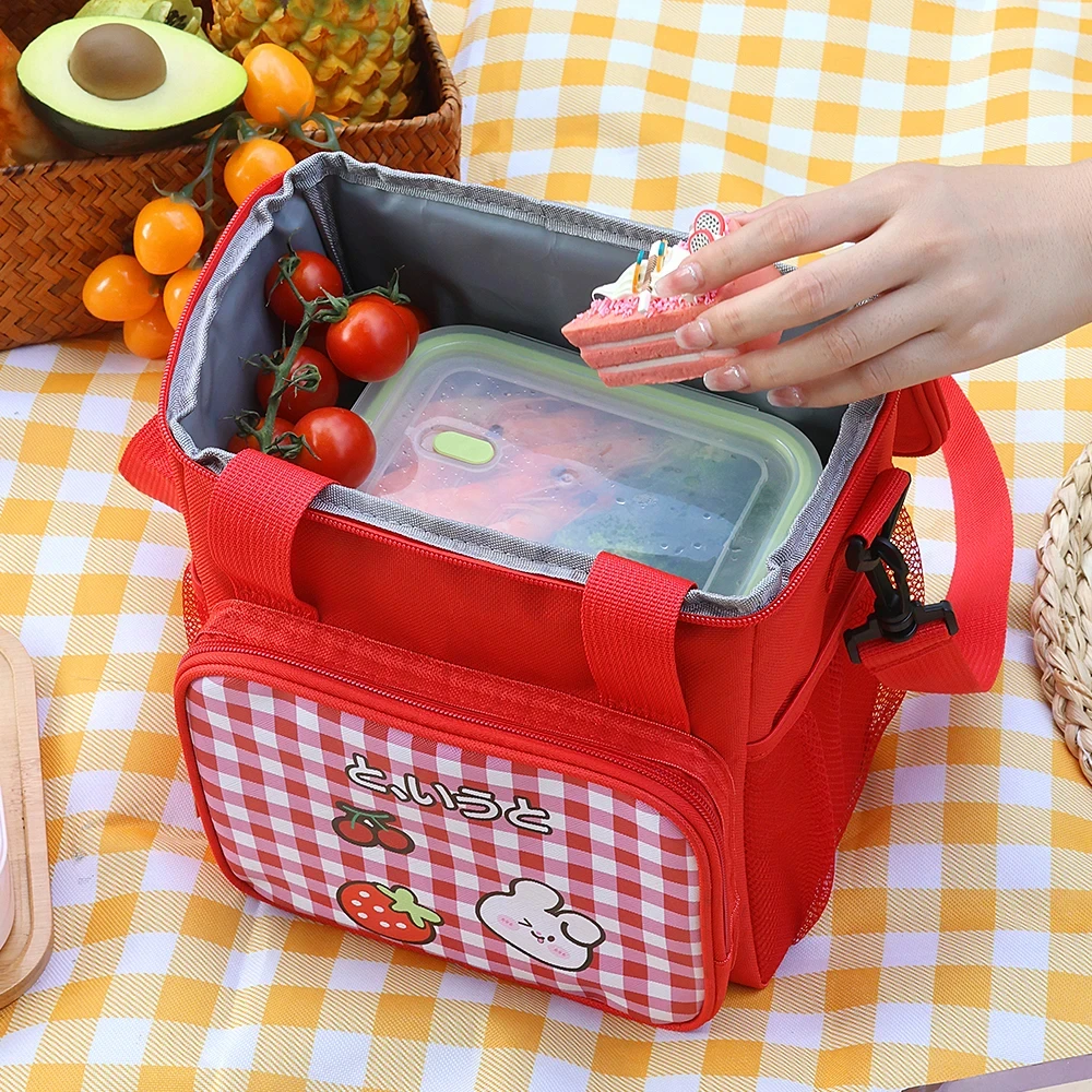 Borsa per il pranzo con isolamento in cartone animato multicolore borsa termica addensata in foglio di alluminio borsa per il pranzo portatile con