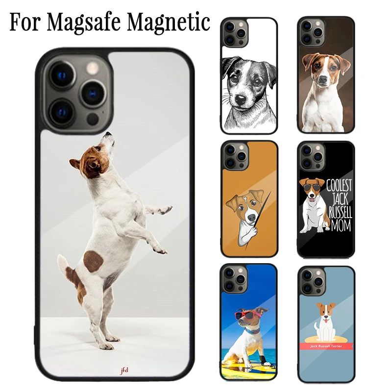 Jack Russell Terrier Dog Magnetic Phone Case Coque For iPhone 16 15 14 Plus 13 12 Mini 11 Pro Max Magsafe Wireless Cover