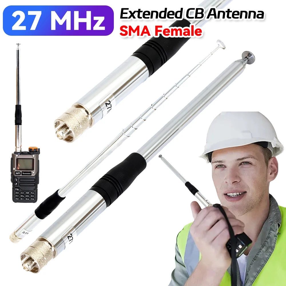 27MHz CB Antenna 23cm to 130cm Telescopic/Rod HT Antennas 100% Brand New 2.15dBi Long Range Walkie Talkie SMA-Female Antenna