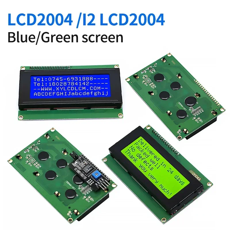 

LCD2004+I2C 2004 20x4 2004A Blue/Green screen HD44780 Character LCD /w IIC/I2C Serial Interface Adapter Module For Arduino