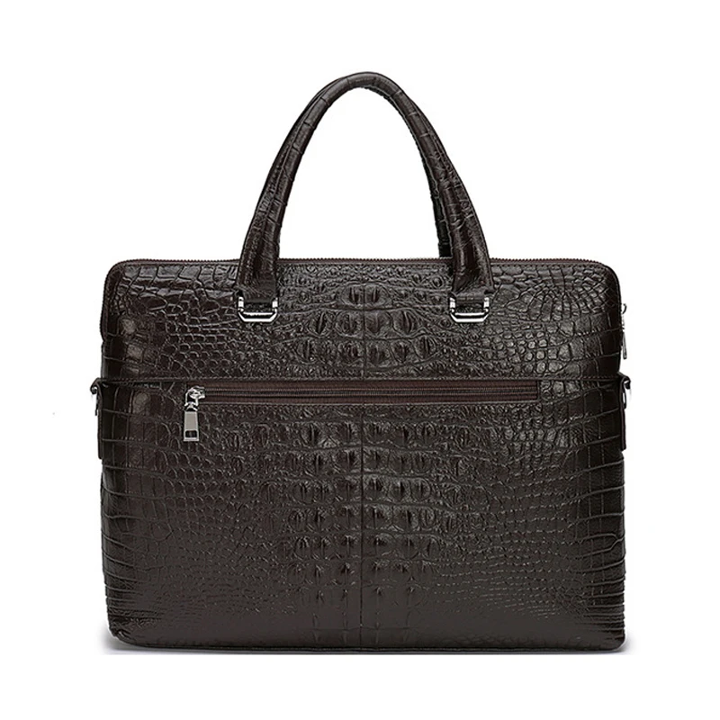 Étui à bombes en cuir véritable de vache alligator pour hommes, sac de messager pour ordinateur portable, étui à bombes pour hommes d'affaires, sac de luxe lancé, nouveau