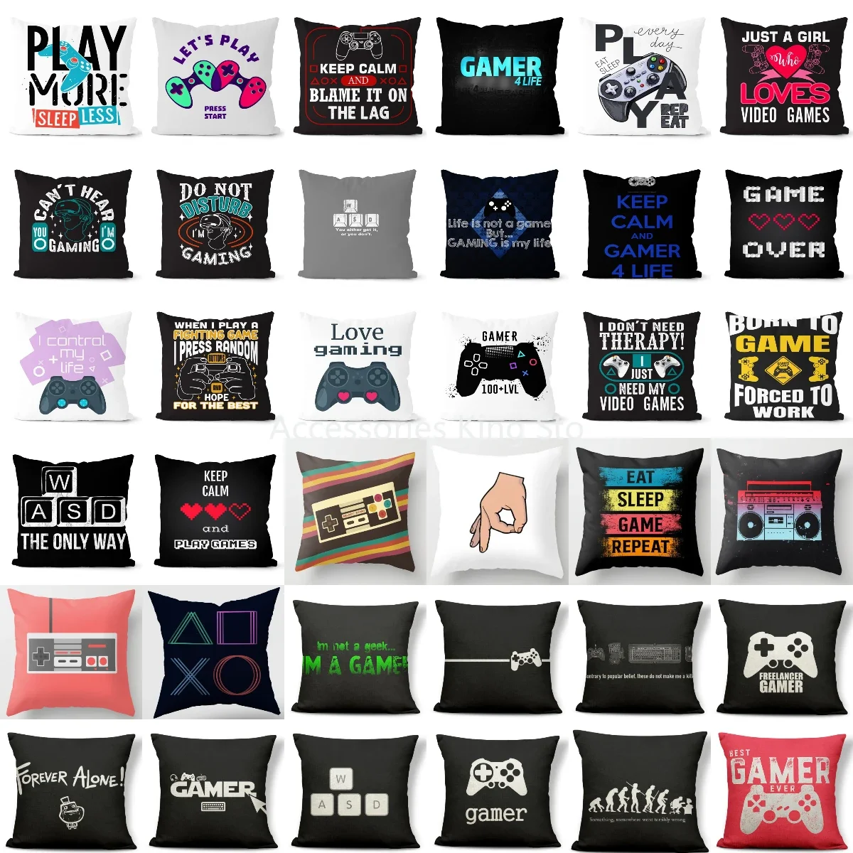 

45x45cm Game Fans Video Gamepads Cushion Cases Retro Games Decorative Pillowcase Livingroom Sofa Couch Bed Car Throw Pillows