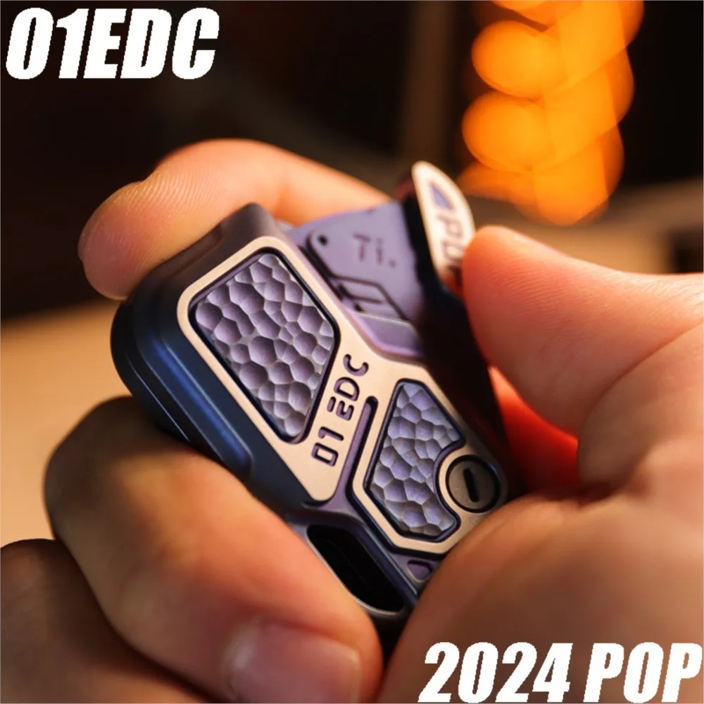 01EDC Studio 2024 P O P Push Slider Decompression Tool Coin Fingertip Gyro Toy EDC