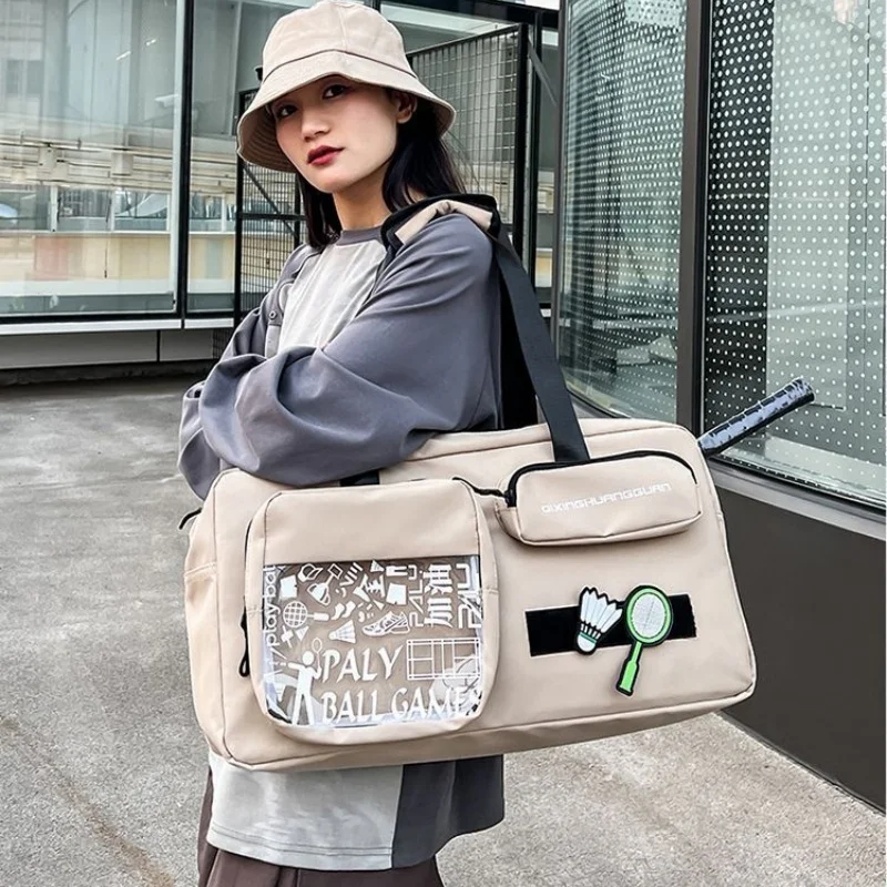 

Сумка для бадминтона для ракеток из 3 портативных спортивных и фитнес-сумок Унисекс Сумка для ракеток большой вместимости, многослойная сумка через плечо