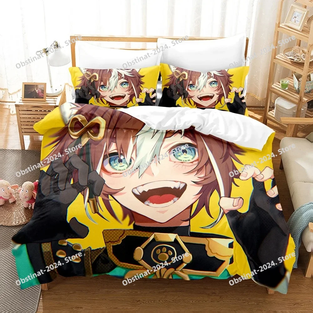 

3D Print Cartoon Bedding Set Genshin Impact Game Kids 3d Duvet Cover Set Comforter Bed Linen For Children Boy Decor Bedclothes
