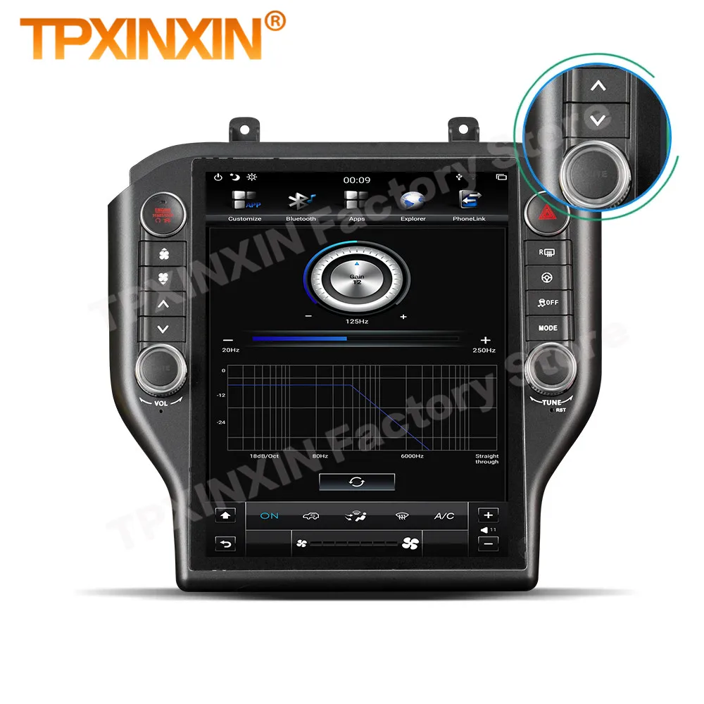 128G Android 10 Tesl- Screen Radio Receiver For Ford Mustang 2015 2016 2017 2018 2019 2020 2021 GPS Radio Player Video Head Unit