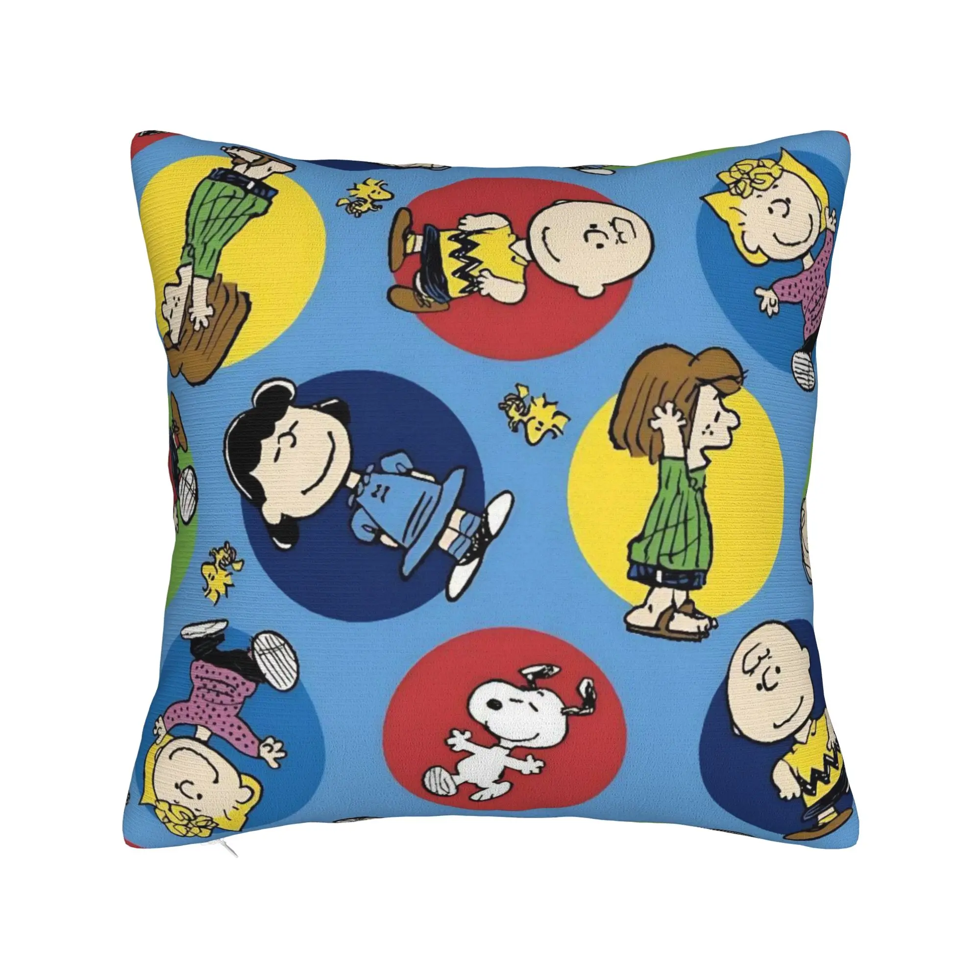 Cartoon Cute S-Snoopys Square Pillow Covers Polyester Car  Cushion Cover Creative Decorative Throw Pillow Case 45*45