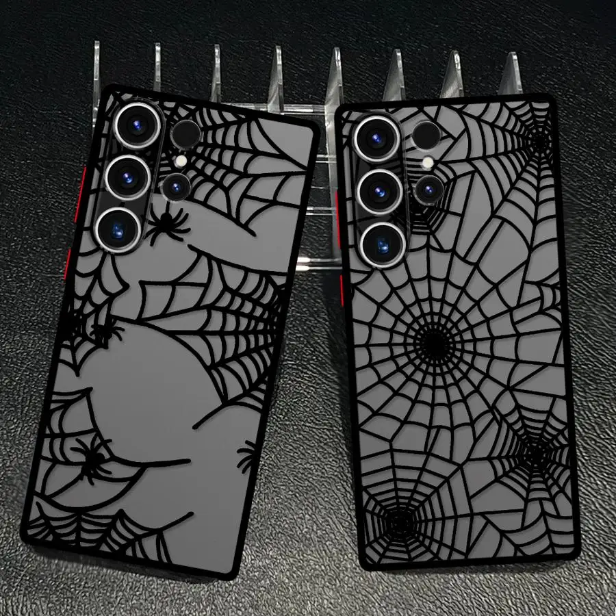 Black Sipider Web Funda Phone Cover Case for Samsung Galaxy S26 Note 20 10+ S20 S21 S22 S25 Ultra S23 FE S24 Plus