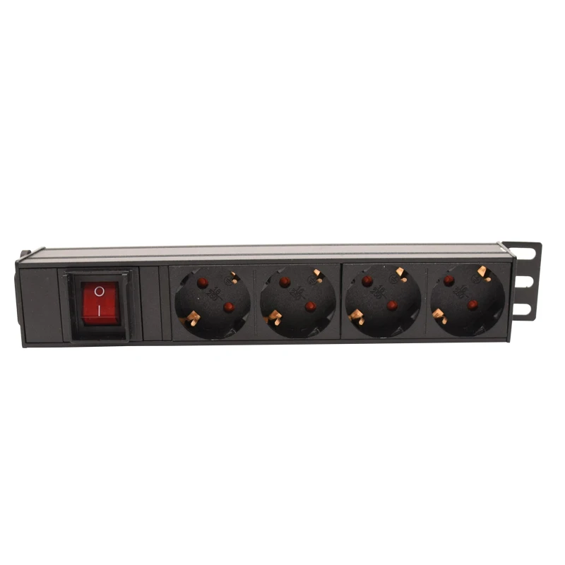 New 16A German standard Socket with switch C13 Interface PDU Power Strip Engineering Network Cabinet 4AC EU output jack
