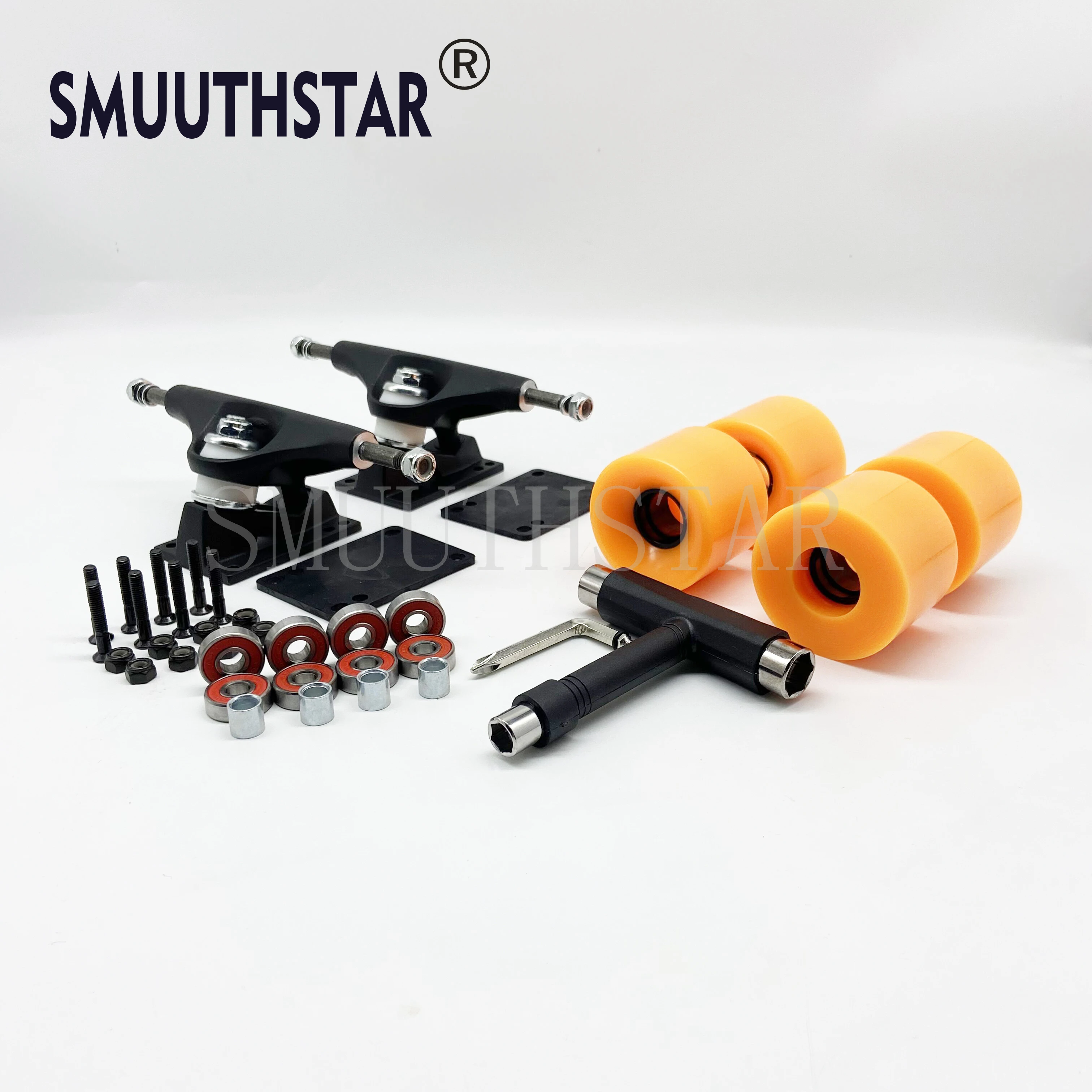 5 Inch Skateboard Trucks High-Speed Silent Bearing Set 78A 60*45mm Skateboard Wheels Bearing Riser Pad Longboard Hardware