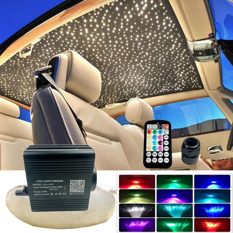 Lampe de plafond LED en fibre optique, scintillante, contrôle intelligent via application Bluetooth, pour voiture étoilée, chambre d\'enfant, nouveau