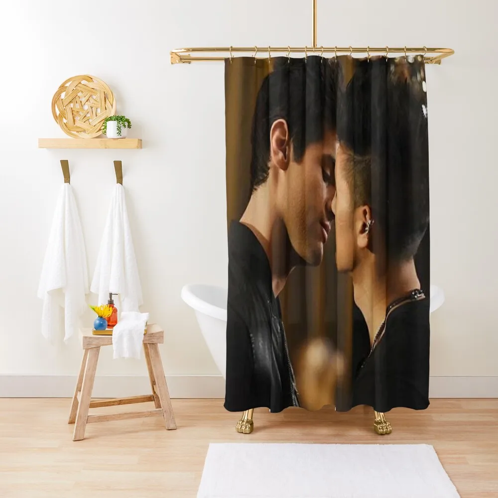 

Malec (Magnus and Alec) Kissing | Shadowhunters Shower Curtain Waterproof Fabric Bathroom Shower Sets For Bathroom Curtain