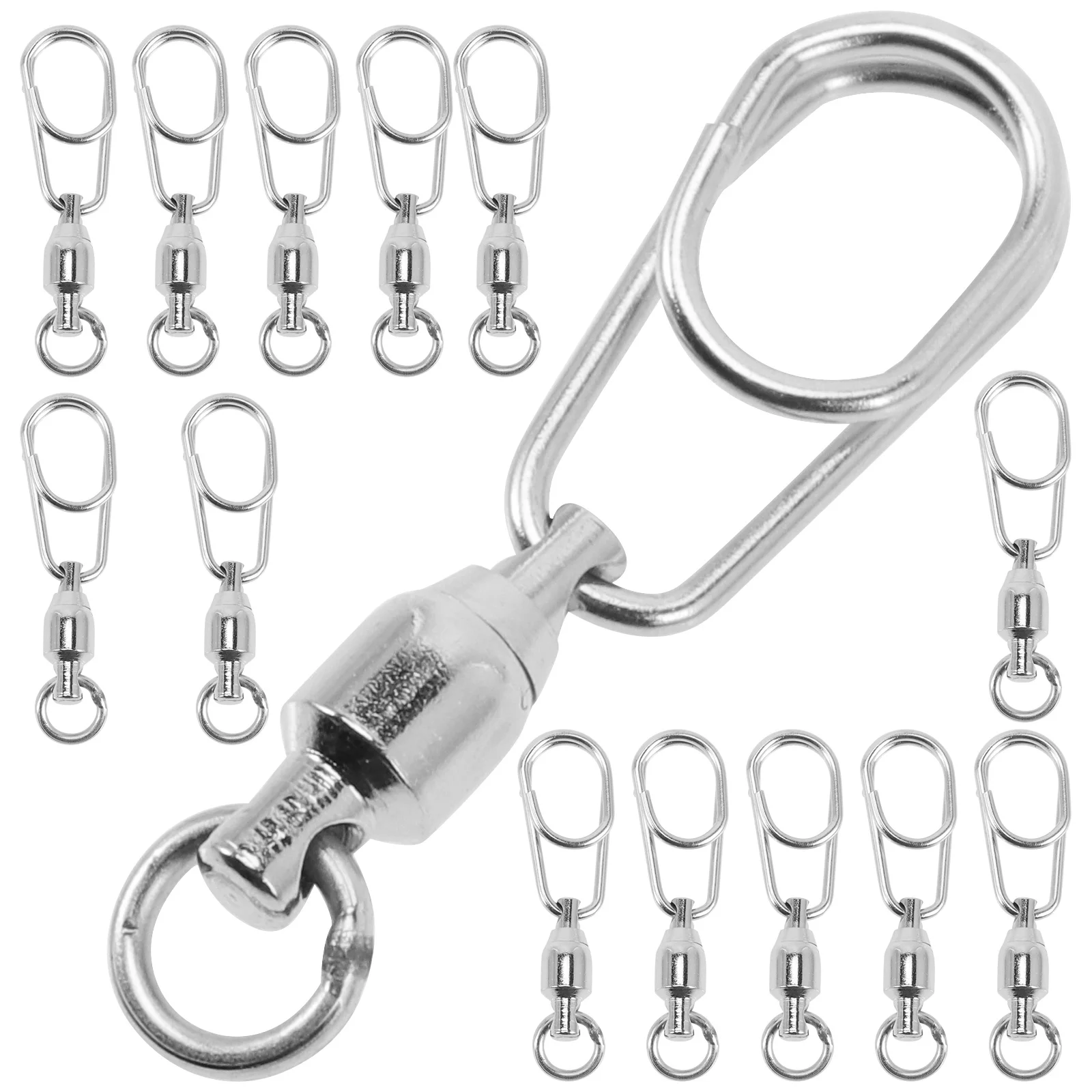 

30Pcs Fishing Swivels Heavy Duty Stainless Steel Barrel Swivels for Saltwater Freshwater Fishing Replacement Parts Portable