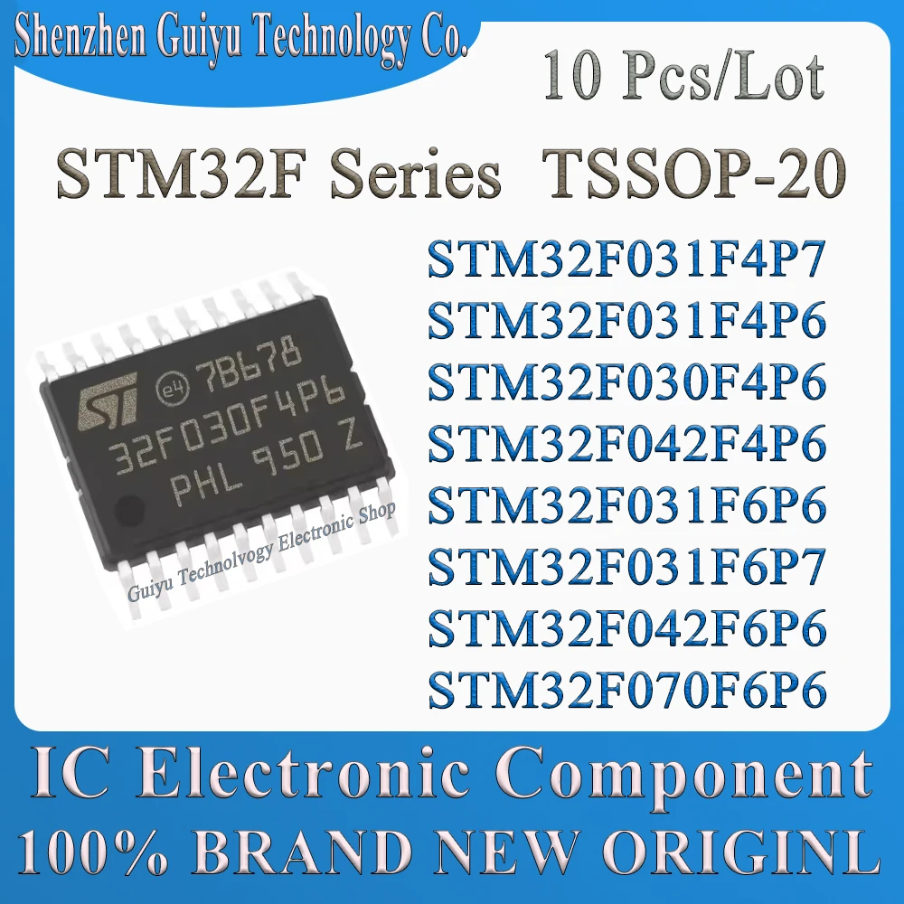 10Pcs/Lot STM32F031F4P7 STM32F031F4P6 STM32F030F4P6 STM32F042F4P6 STM32F031F6P6 STM32F031F6P7 STM32F042F6P6 STM32F070F6P6 STM IC