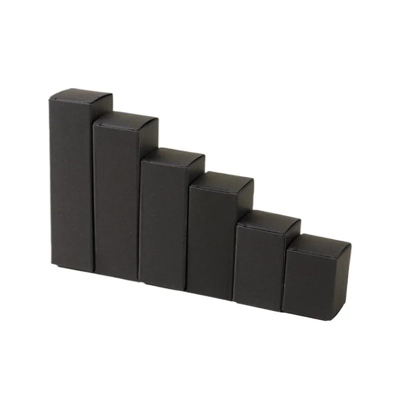 50pcs Rectangular Folding Kraft Paper Box Black White Cardboard Box for Packaging Candle Gift Box for Wedding Party Favor Candy