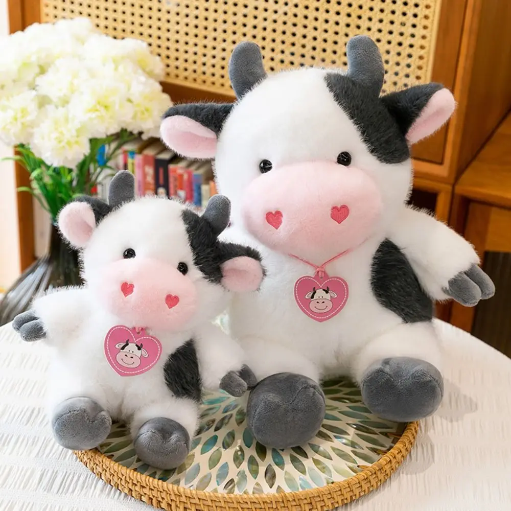Travesseiro de dormir dos desenhos animados vaca pelúcia boneca fofo macio animais vaca brinquedos bonito kawaii vaca brinquedo de pelúcia presentes para amigo