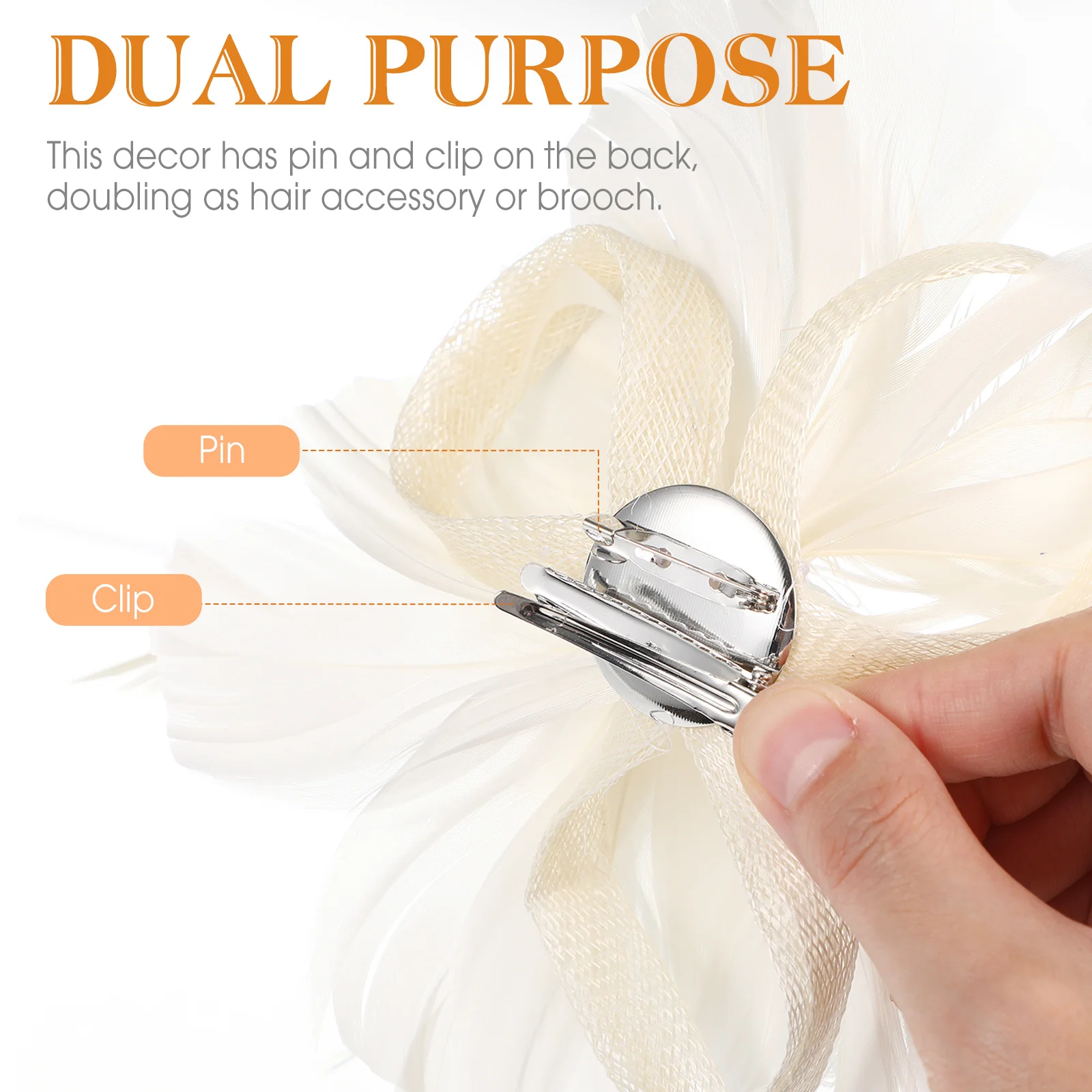 

1pc Plume Flax Hair Side Clip Elegant Durable Bridal Hairpin Women Banquet Wedding Prom Party Accessories Stylish Hair Clips