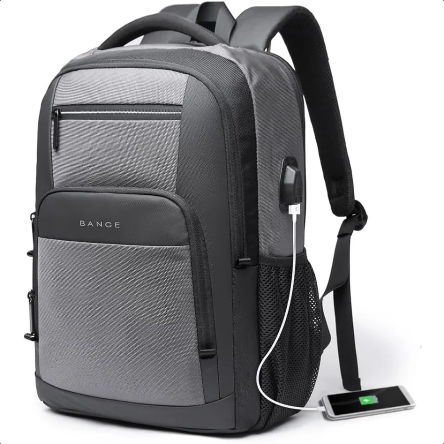 

Travel Laptop Backpack with USB charge port can fit 15.6 Inch laptop for Men and Women Grey