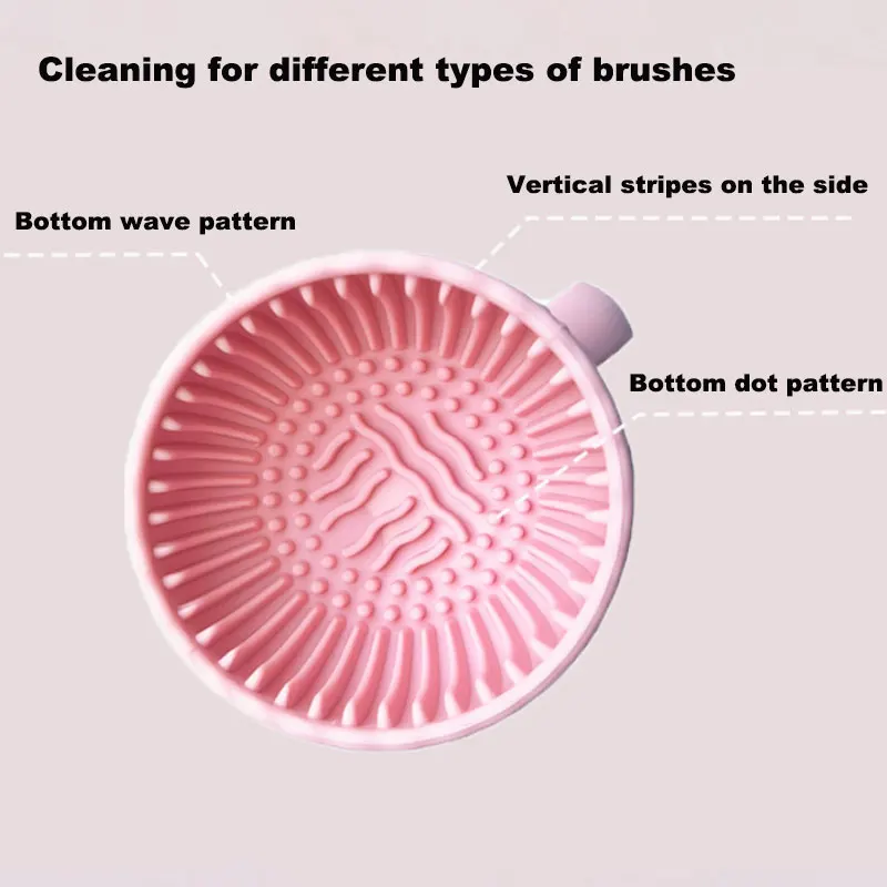 Makeup Brush Cleaner Soft Silicone Makeup Brush Bowl Folding Powder Puff Eyeshadow Brush Cleaning Pad Beauty Tools view 2