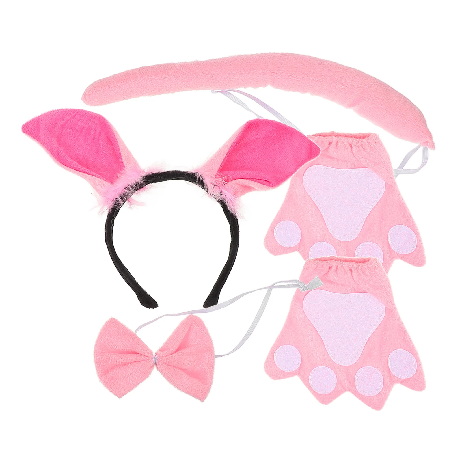 

1Set Pig Animal Costume Prop Set Pig Ears Headband Tail Role Play Party Theme Cosplay Supplies Accessories Animal Cosplay Bow