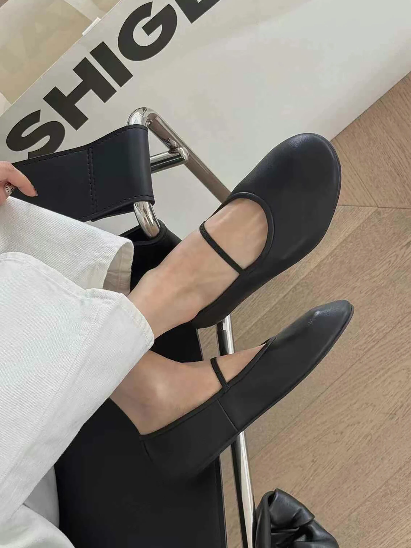Spring Autumn New Style Mary Jane Shoes Women's Retro Genuine Leather Soft Bottom Soft Surface Grandma Ballet Flat Shoes