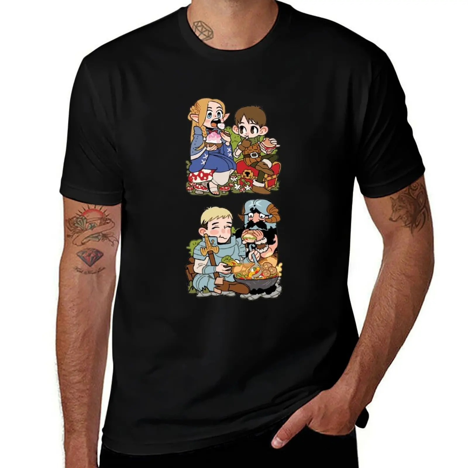 Dungeon Meshi Let's Eat T-Shirt Tough Fabric Work Tee T-Shirt