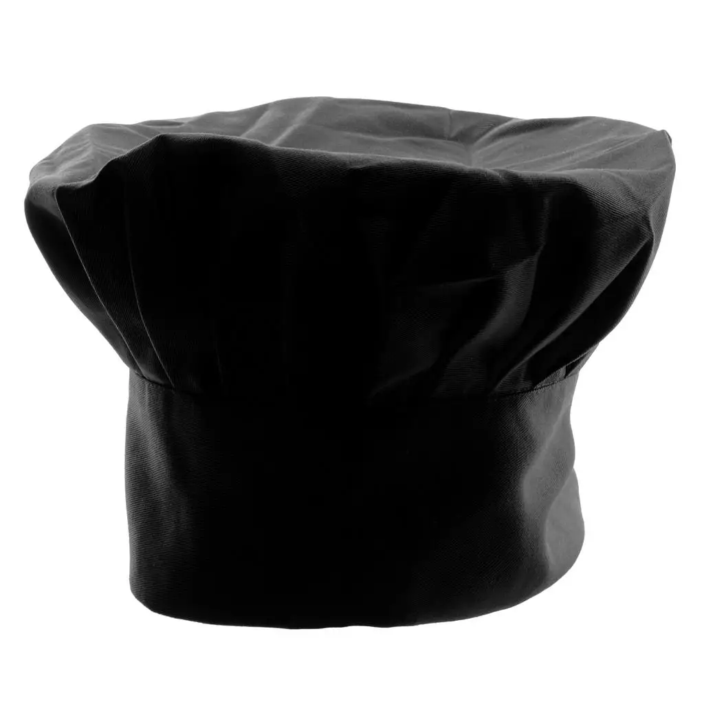 Chapeau de Chef élastique en Polyester noir, casquette de cuisine pour cuisiniers, Chef, cuisine, collège, école, Restaurant