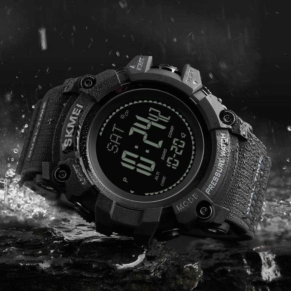 SKMEI 1358 altimetro Weather Tracker impermeabile reloj hombre orologi da esterno Mens Pressure Compass Sport orologi da polso digitali