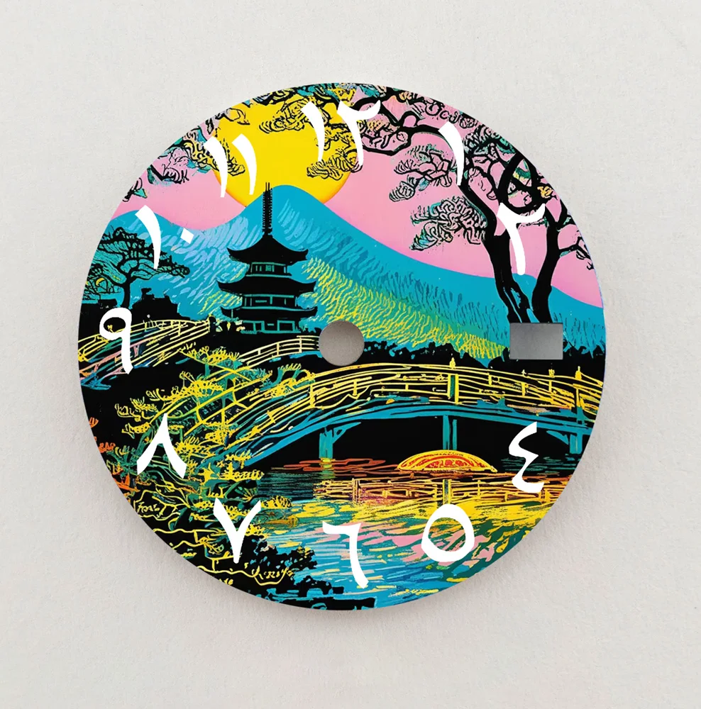 Циферблат NH35, озерный древний строительный циферблат, 28,5 мм, циферблат с арабскими цифрами, подходит для NH35/36, запасные части для часов с механизмом, индивидуальный логотип