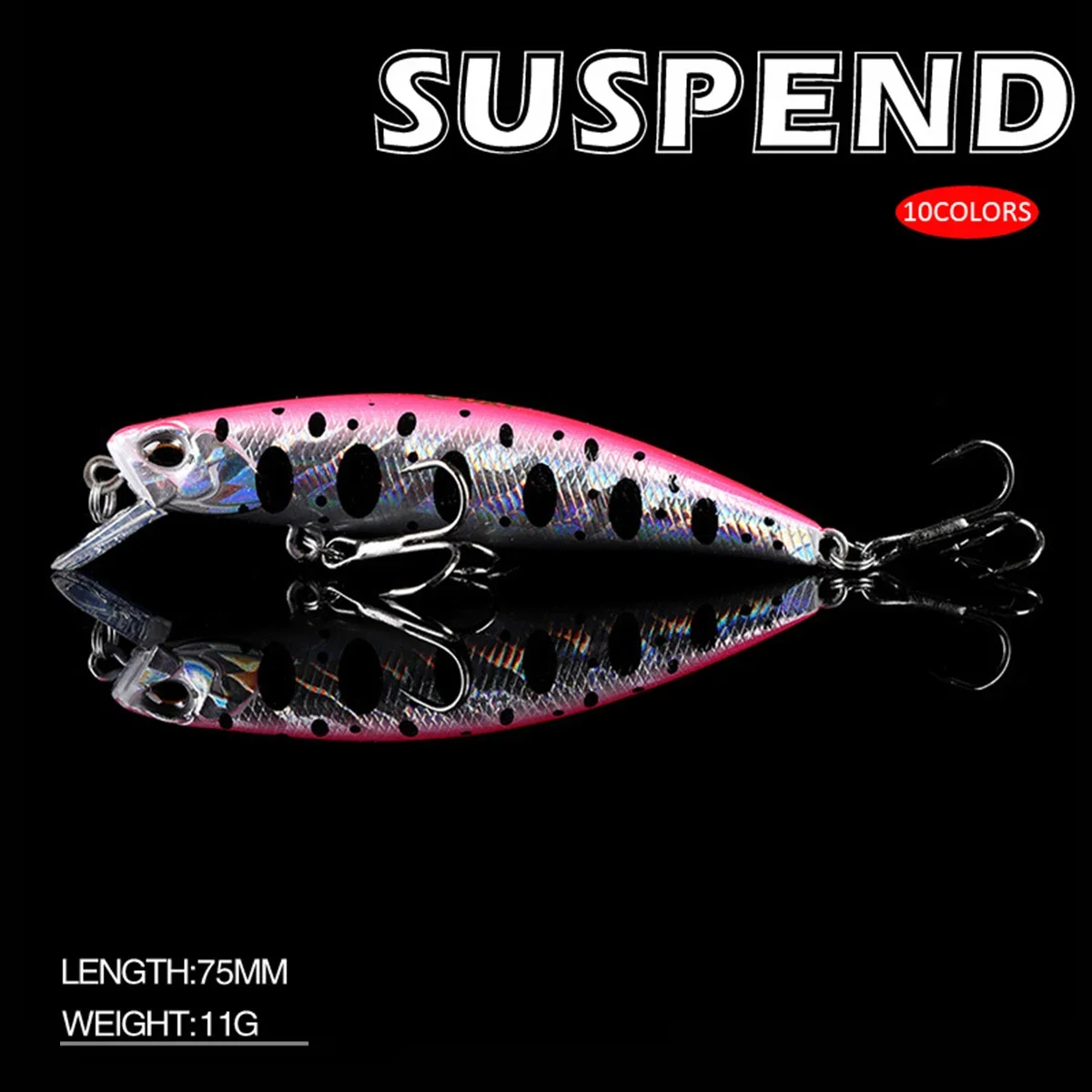 Señuelo jerkbait suspendido 75mm para trucha y carpa – Pececillo artificial - imagen 2