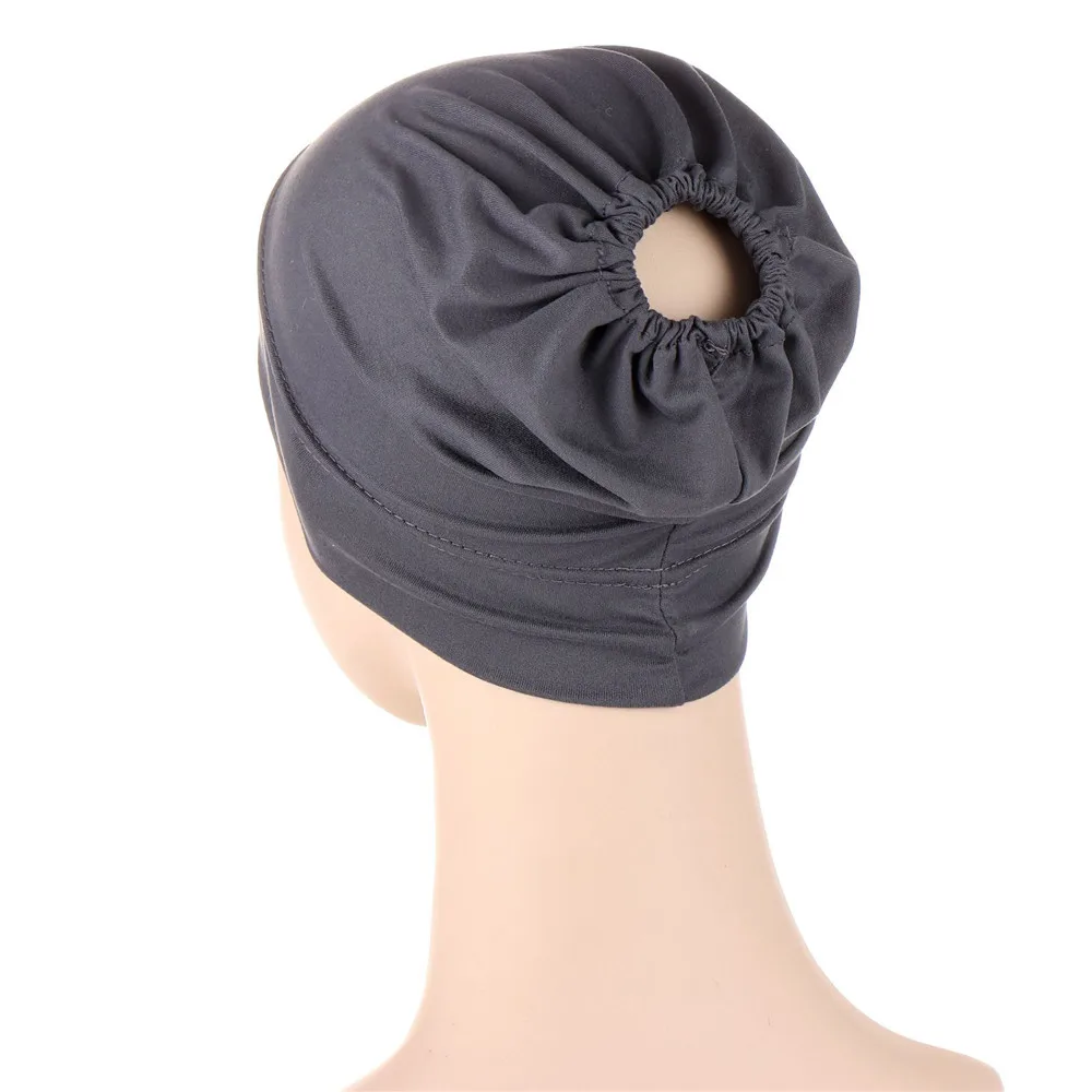 Women Underscarf Hijab Inner Hat Tube Cap Elastic Muslim Islam Femme Bonnet Ponytail Hat Wrap Stretch Turbante Mujer Solid Color