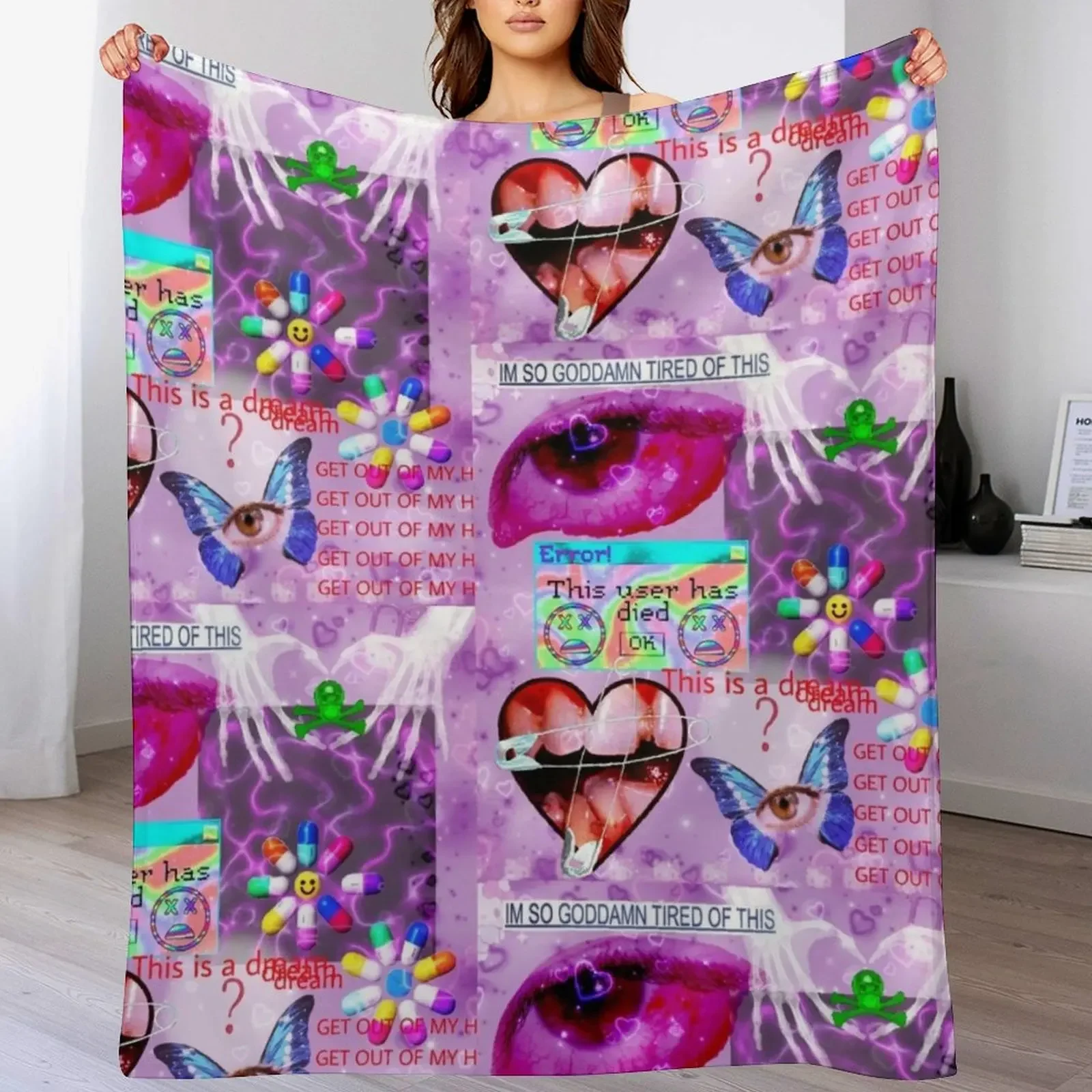 

weirdcore 2 Throw Blanket warm for winter Flannel wednesday Single Blankets