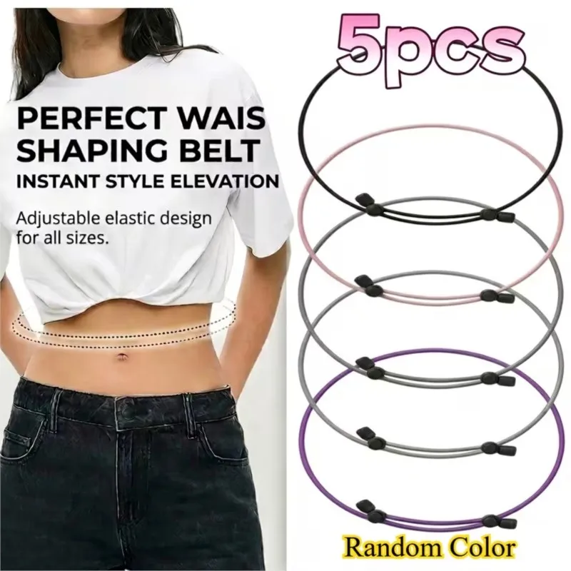 3Pcs Adjustable Elastic Crop Tuck Tool Band Women Fashion Clothing Accessory For Shirt Summer Instant Waist Slimming Non-Slip