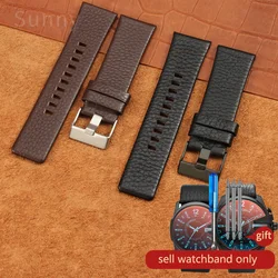 Cow Leather Watch Strap for Diesel Dz4323 1657 4318 DZ7312 DZ7257 Watchband 24 26 28 30mm Watch Bracelet Belt Black Brown White