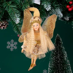 Angel Doll Christmas Fairy Tree Ornaments Elf Pendant Mini Fairy Statue Christmas Gift Home Decoration Christmas Tree Decoration