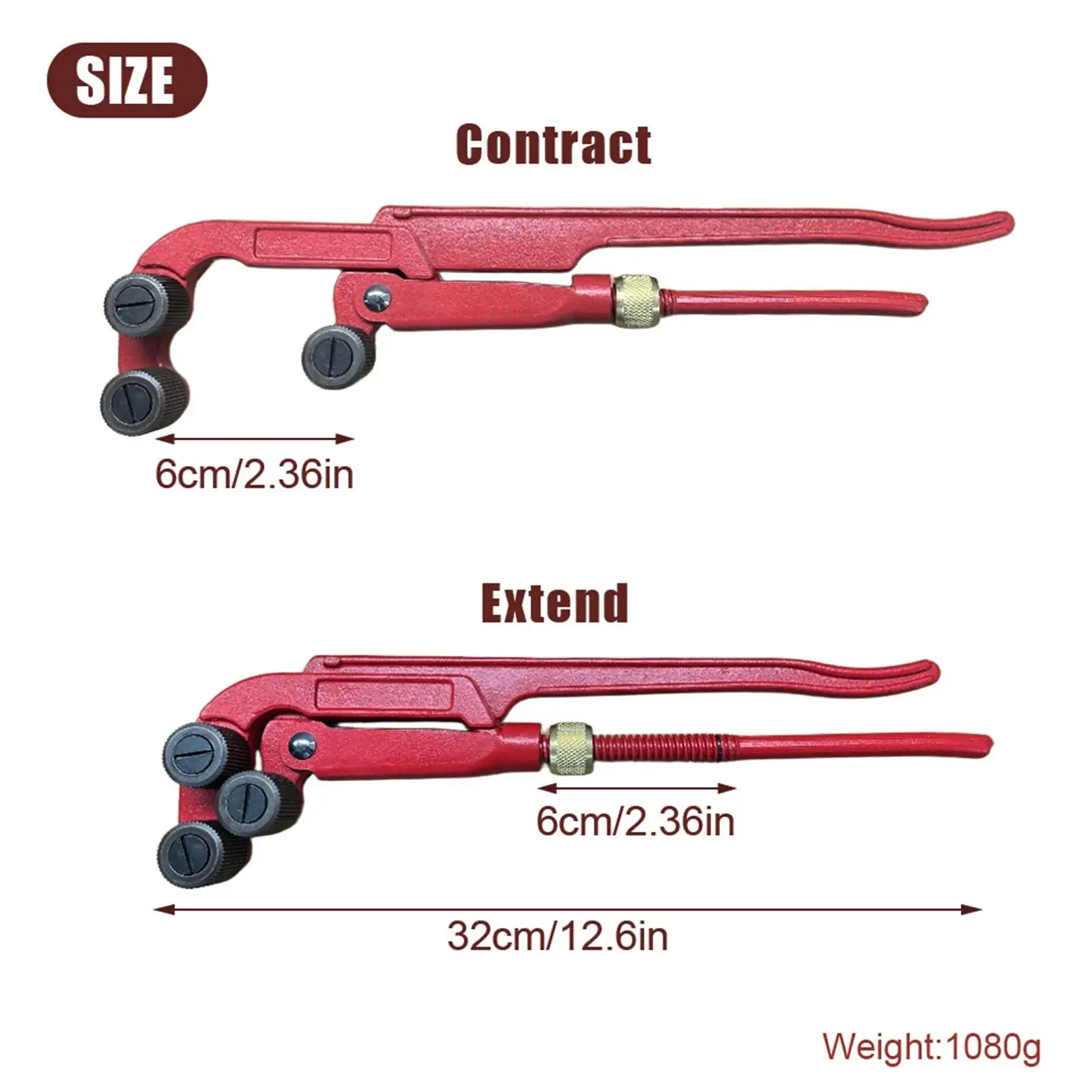 

Portable Tube Threaded Tongs Adjustable Triangular Roller Carbon Steel Plumbing Tool Sturdy for Professional Maintenance