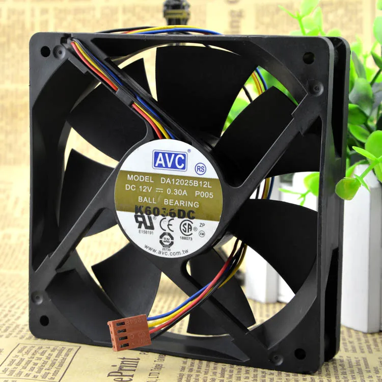 

Delivery Max Airflow Rate Avc12cm12 Cm 12025 Case Fan CPU Fan 4 Pin 4 Wire Temperature Control PWM Speed Regulation