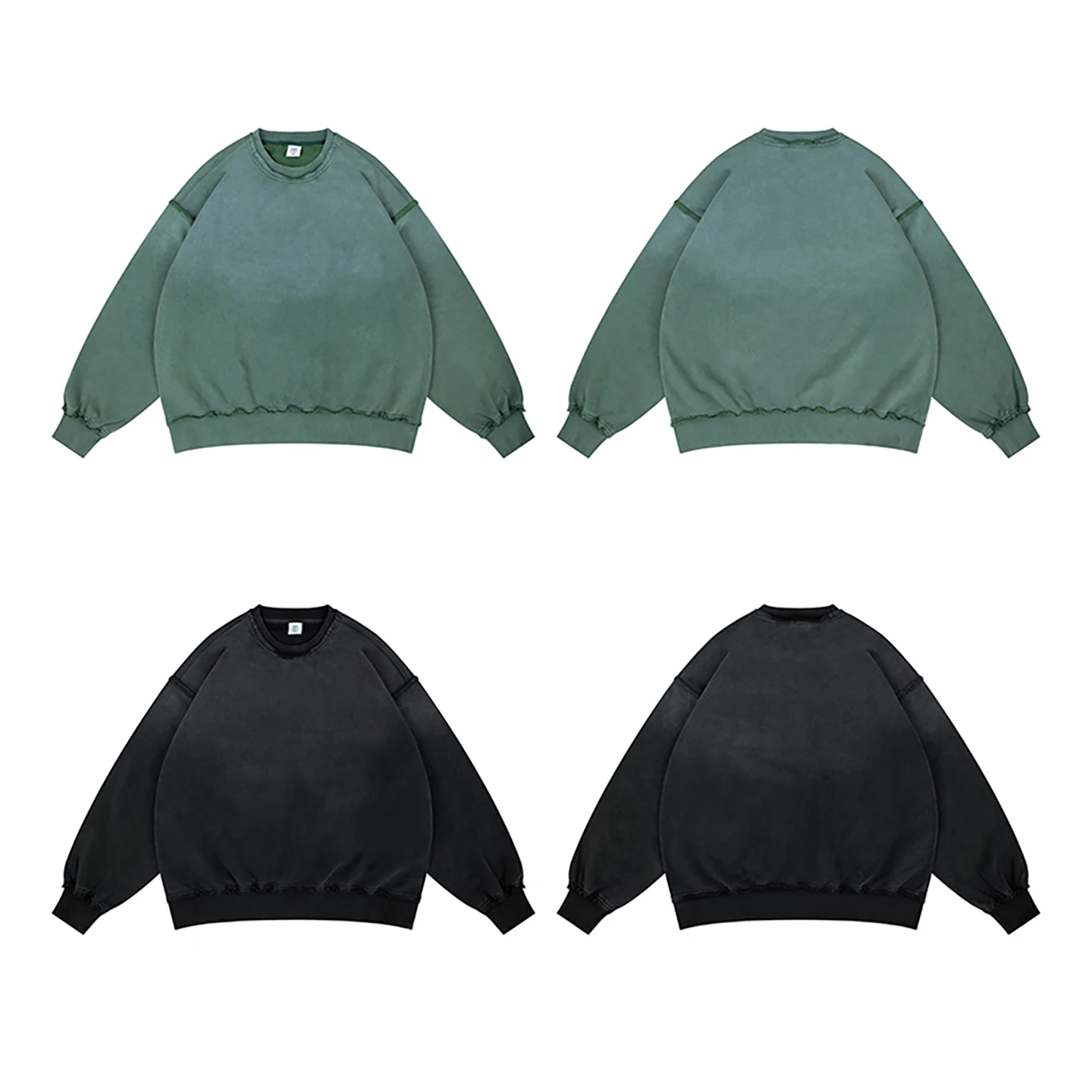 

Ретро-американский винтажный худи-свитшот свободного кроя с круглым вырезом, повседневный пуловер с заниженной линией плеч, теплый, для ежедневной носки