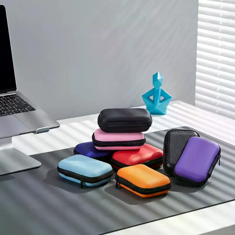 Portable Mini Tech Accessory Organizer Bag EVA Hard Shell For Earbuds, USB Drives & Chargers Home & Travel Organization
