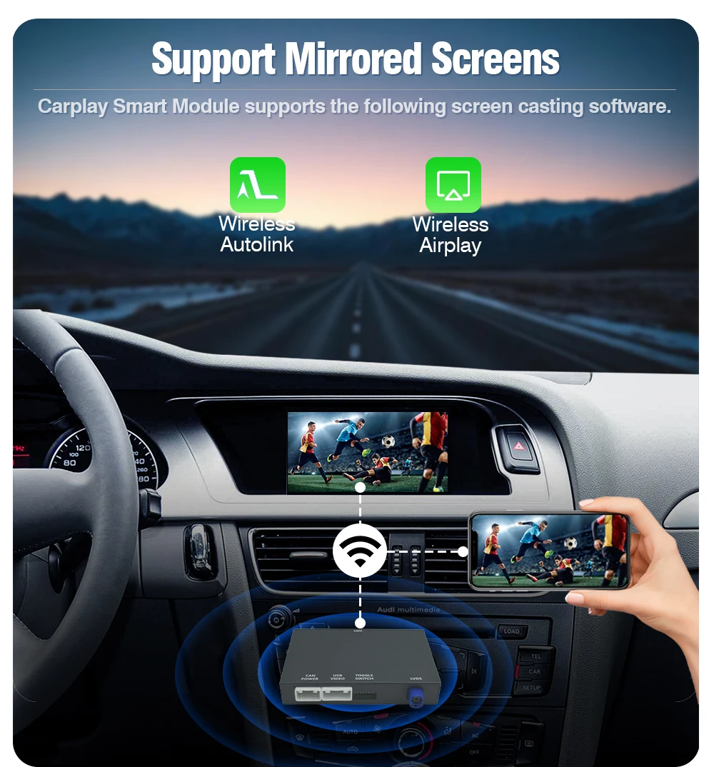 AUTOTOP Wireless DAB+ CarPlay Android Auto für Audi A4 B8 A5 S4 S5 Q5 MMI 3G mmi 3g AirPlay Mirror Link Unterstützte Kamera GPS BT – Detail 6