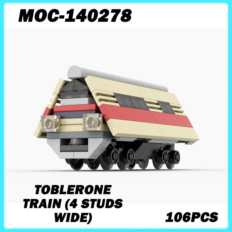

MOC- 140278 Серия мини-поезд, поезд Toblerone (4 ширины), Коллекционная образовательная модель, кирпичная головоломка, игрушка, подарки на день рождения, 106 шт.