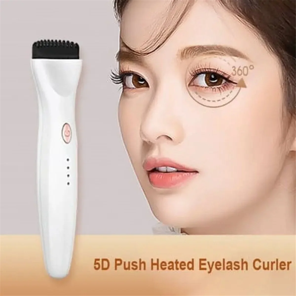 5D Push Heated Eyelash Curler 3 Modes Electric Eyelashes Eyelash Grafting Long Lasting Makeup Tool Hot Viewer,Black